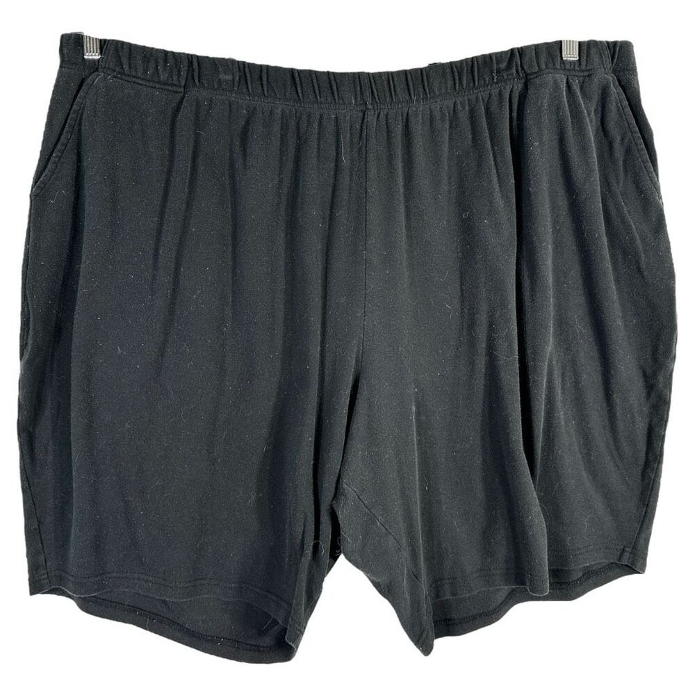 Roamans Plus Size 5XP Shorts 38W 40W‎ Black Elastic Waist Pockets Petite 1239